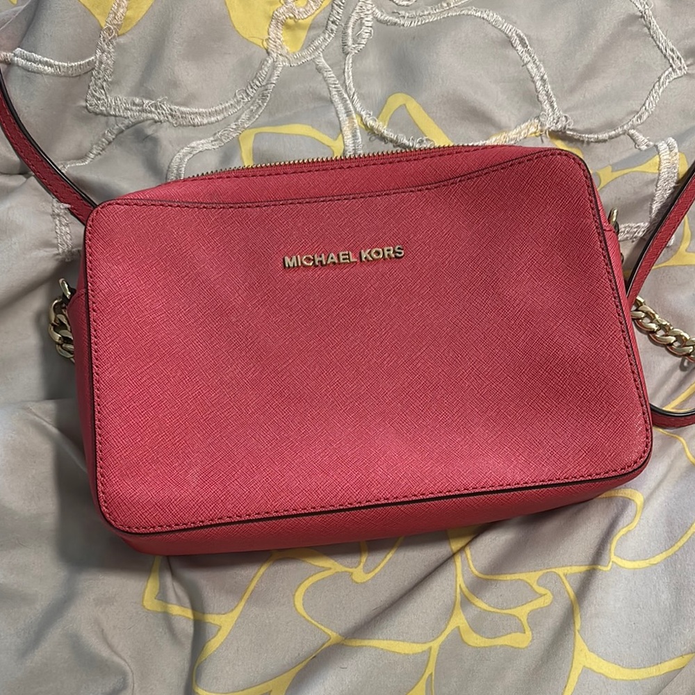 Michael Kors Pink Saffiano Leather Crossbody
